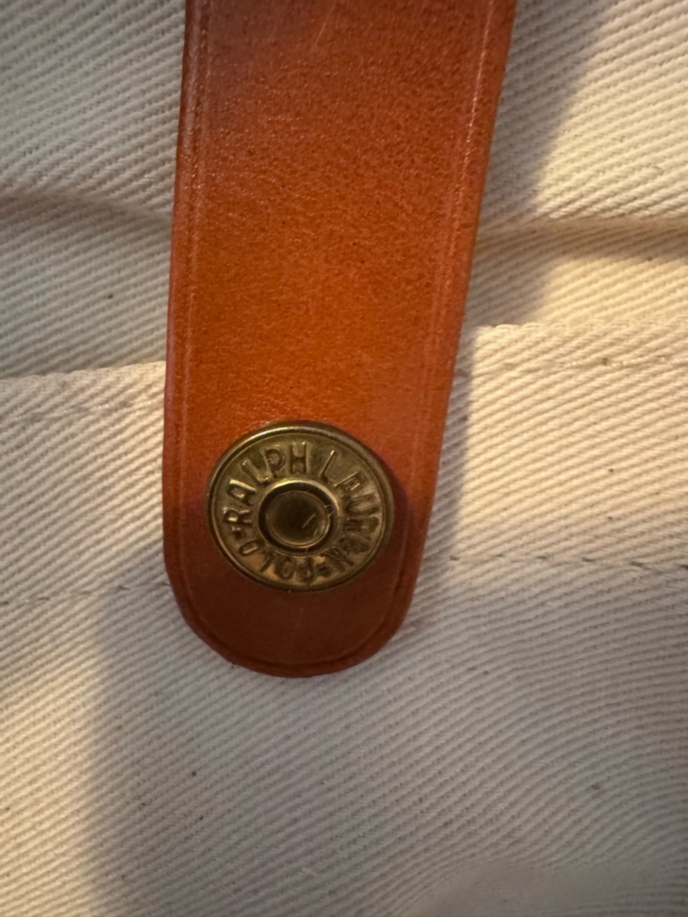 Rare Polo by Ralph Lauren Navy Tote with Red Logo and Cream Straps - Picture 10 of 16